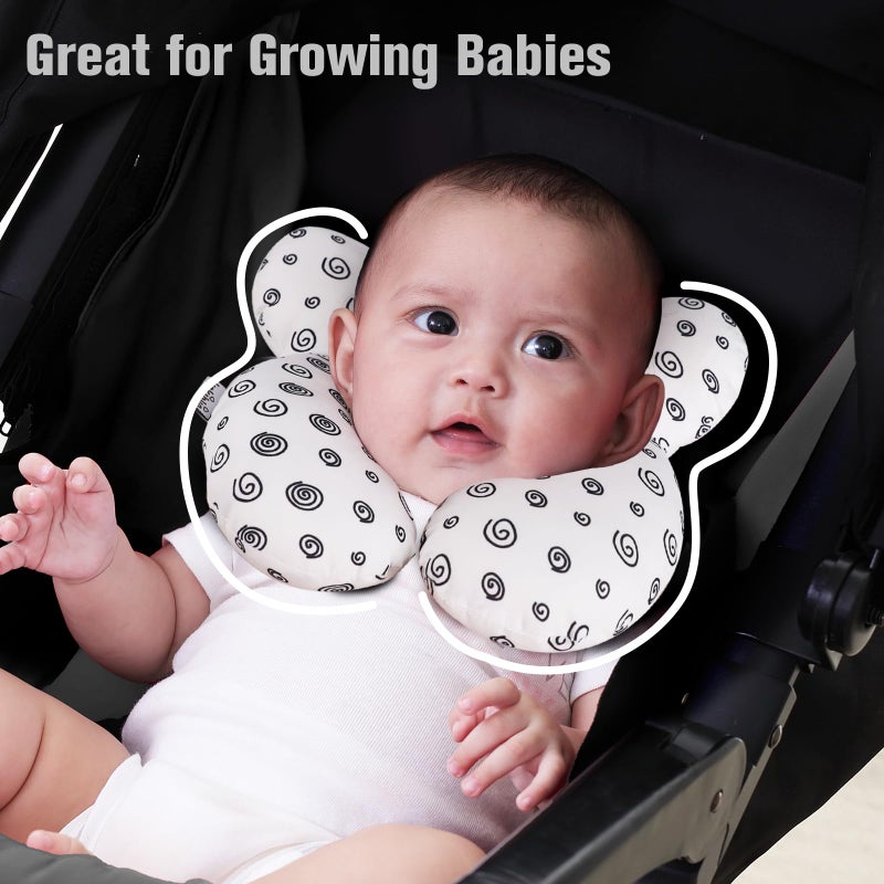 KAKIBLIN Baby Neck Pillow, Baby Head Pillow, Upgraded Travel Support Pillow for Carseat, Neck Support for Car Seat,Pushchair (Snail) - Image 4