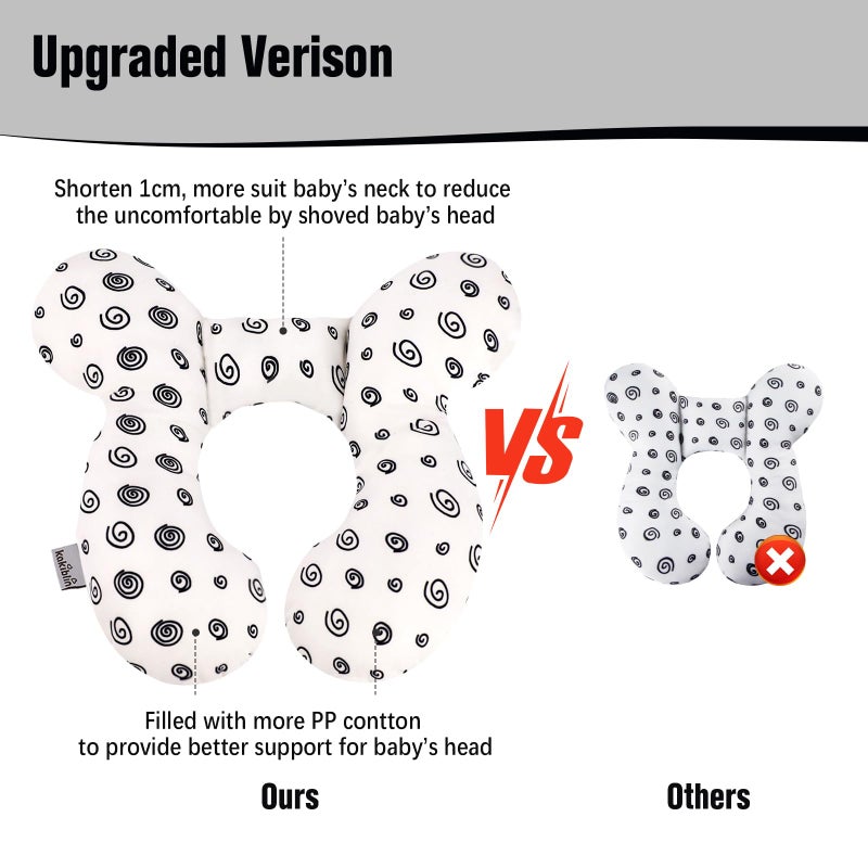 KAKIBLIN Baby Neck Pillow, Baby Head Pillow, Upgraded Travel Support Pillow for Carseat, Neck Support for Car Seat,Pushchair (Snail) - Image 5