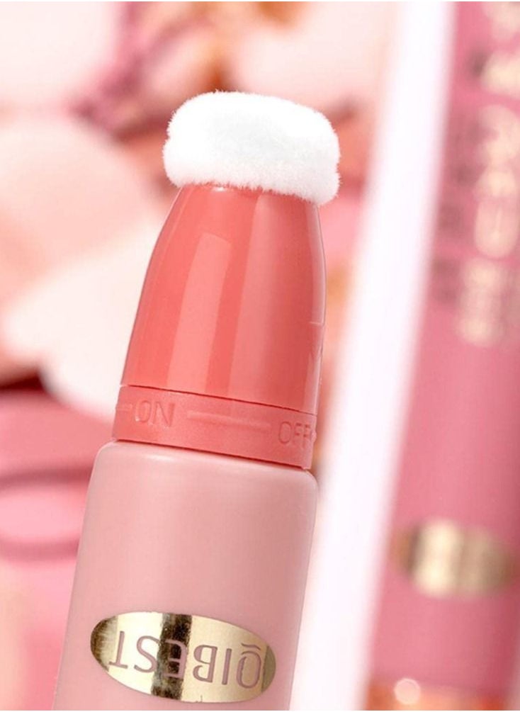 QiBest عصا أحمر الخدود الكريمية Blush Beauty Wand مع وسادة توزيع أحمر الخدود السائل الناعم والحريري بتركيبة كريمية للخدود، مكياج خفيف الوزن يدوم طويلاً للوجه، أحمر الخدود للوجه، عصا مكياج، أحمر خدود ملون #03  - Image 3