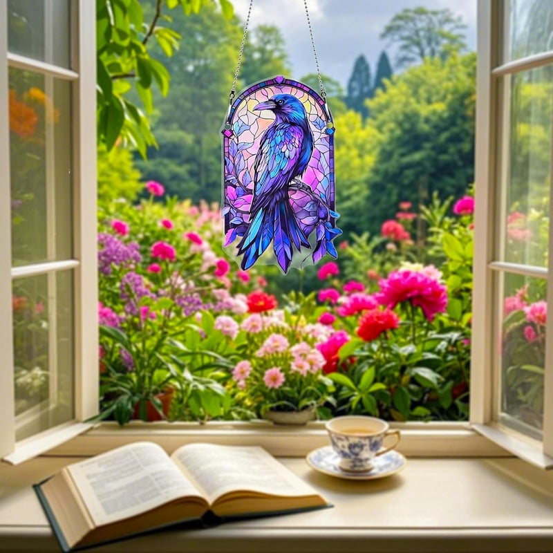 thmnj Halloween Bird Ornaments Colorful Window Hanging Decorations Home Wall Decor for Indoor Outdoor - Image 4