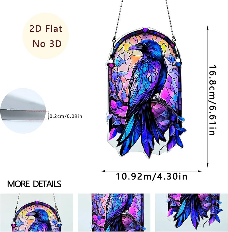 thmnj Halloween Bird Ornaments Colorful Window Hanging Decorations Home Wall Decor for Indoor Outdoor - Image 1
