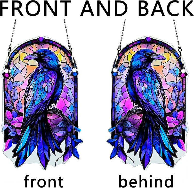 thmnj Halloween Bird Ornaments Colorful Window Hanging Decorations Home Wall Decor for Indoor Outdoor - Image 3