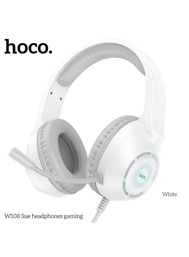 hoco. Headphones “W108 Sue” gaming headset(White) - Image 2