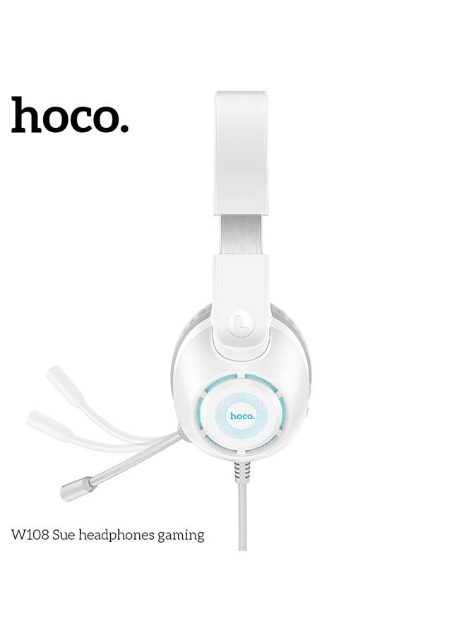 hoco. Headphones “W108 Sue” gaming headset(White) - Image 3