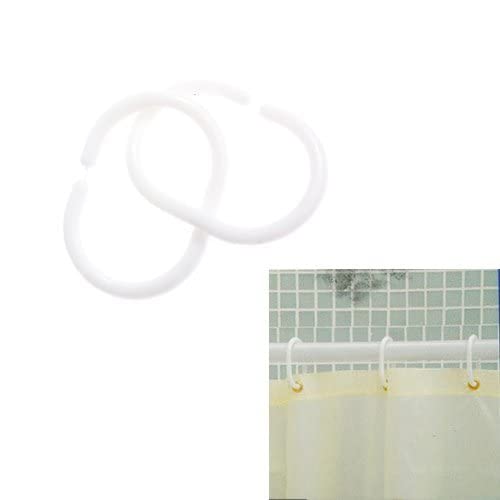 REKARDO Bathroom Shower Plastic Curtain Liner Hook Hooks Rings-White (24 Pieces) - Image 4