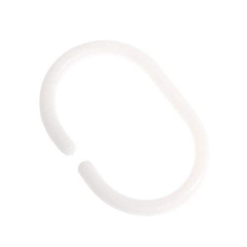 REKARDO Bathroom Shower Plastic Curtain Liner Hook Hooks Rings-White (24 Pieces) - Image 2