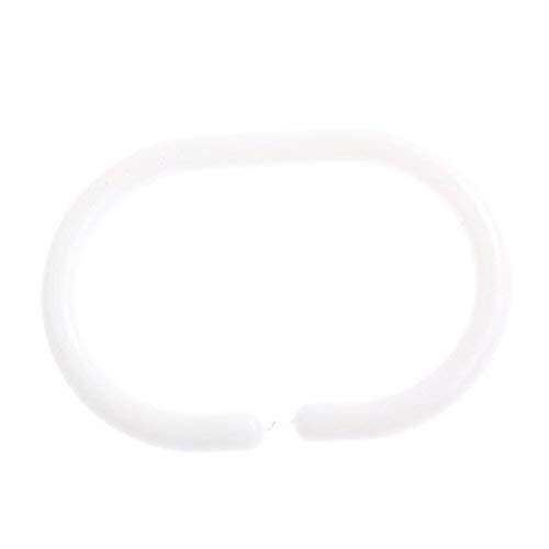 REKARDO Bathroom Shower Plastic Curtain Liner Hook Hooks Rings-White (24 Pieces) - Image 3