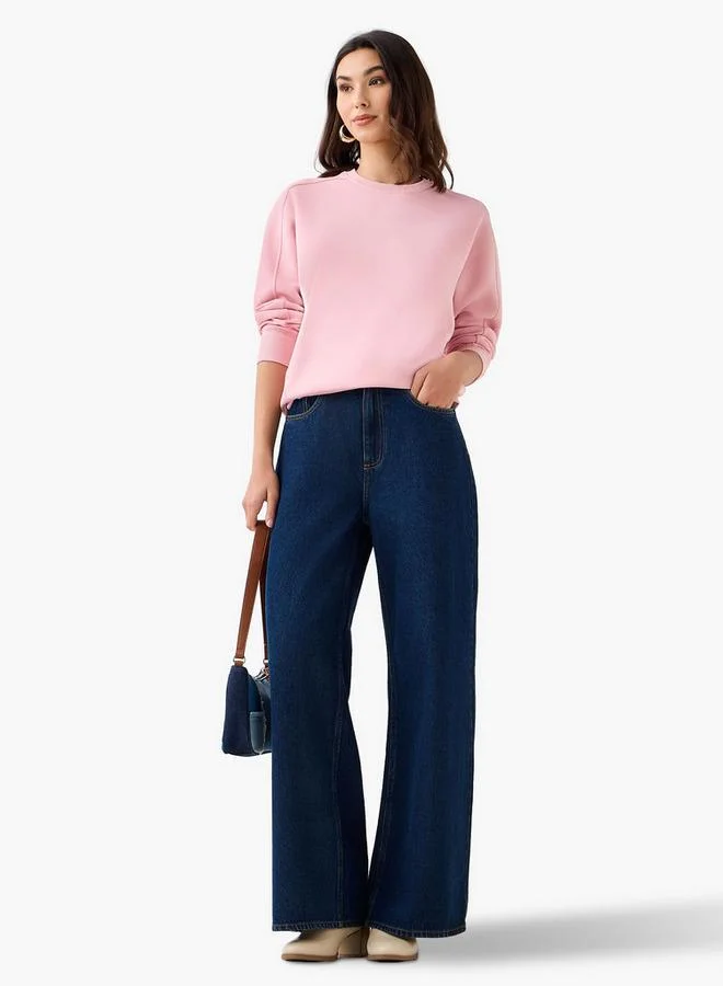 Splash FAV Relaxed Fit Sweatshirt with Cut and Sew