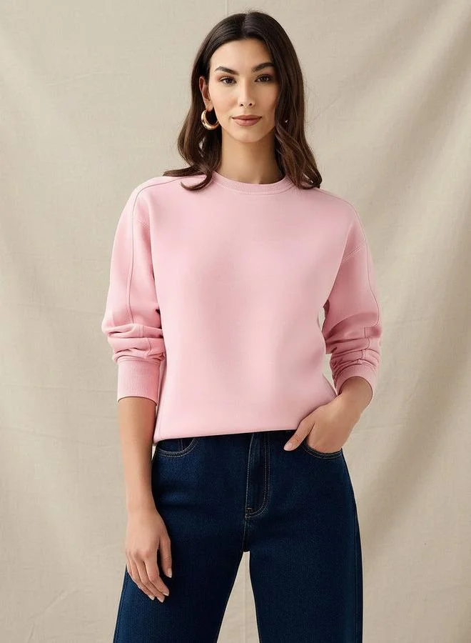 Splash FAV Relaxed Fit Sweatshirt with Cut and Sew