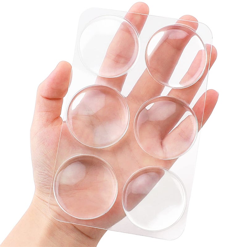 Xfenvs Wall Door Handle Stopper - 6 PCS Clear Round Rubber Door Knob Wall Shields, Guard Cushion Bumper Protectors for Wall - Stronger Self-Adhesive Silencer (1.57" 6PCS, Clear) - Image 1