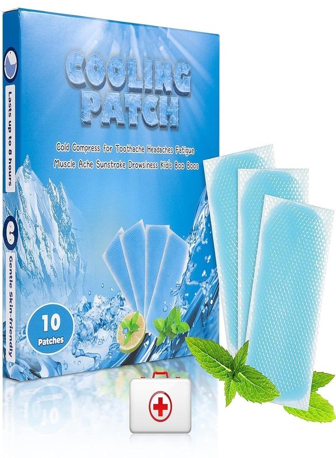 MANIBAM IMPEX Fever Cooling Gel Patches,Cooling Forehead Strips Cooling Gel Sheet For Relieve Headache,Toothache Pain,Drowsiness,Fatigue,Refreshing,Sunstroke For Kids,Men&Women(Pack Of 10) - Image 1