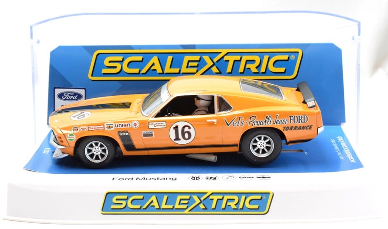 Scalextric Ford Mustang Boss 302 George Follmer 16 132 Analog Slot Race Car C4455 - Image 3