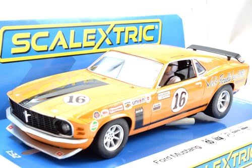 Scalextric Ford Mustang Boss 302 George Follmer 16 132 Analog Slot Race Car C4455 - Image 5