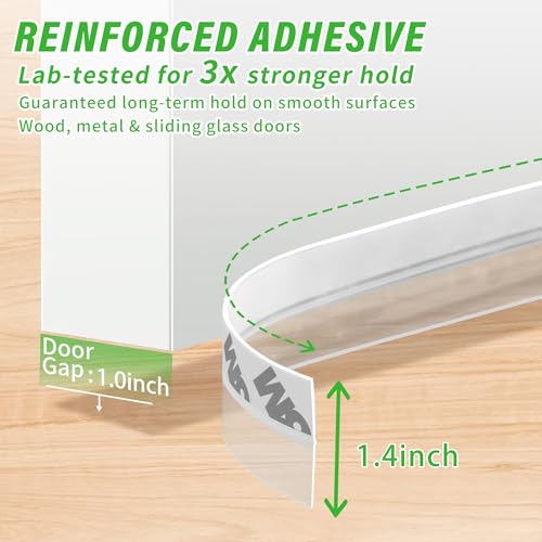 wigtda Updated Weather Stripping Door Seal, Door Draft Stopper Silicone Seal Strip for House and Glass Shower Doors for Windows Gaps of Collision and Side, Window Insulation for Winter - Image 3
