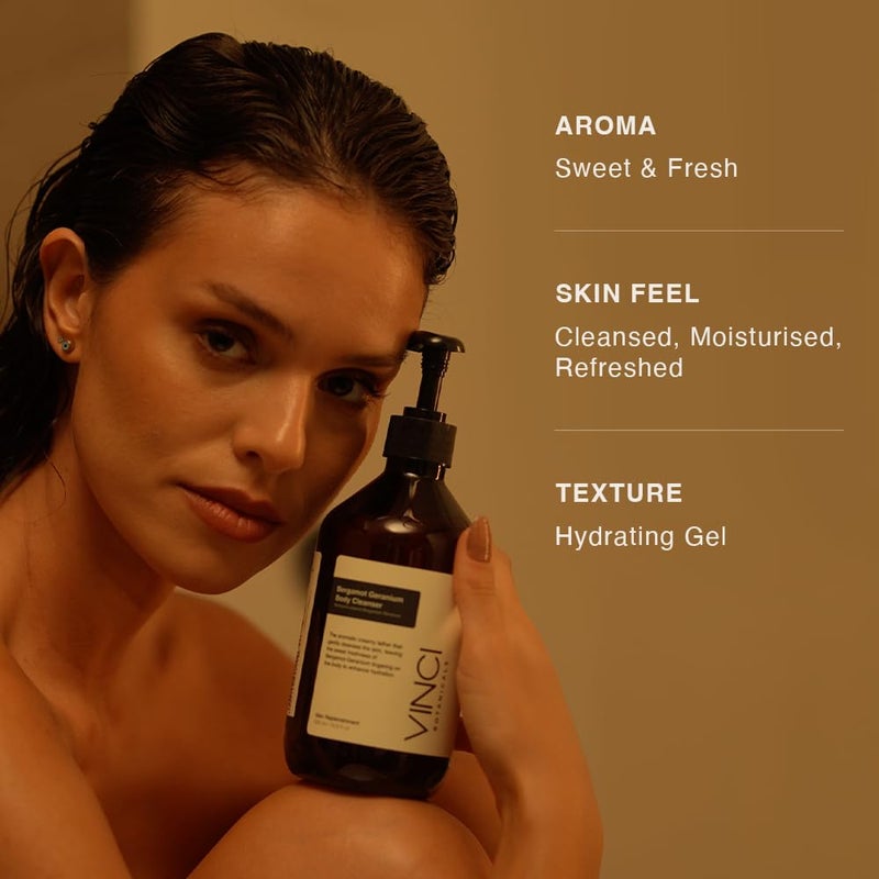 Vinci Botanicals غسول الجسم بالبرغموت والجرانيوم - غسول عطرى للجسم لترطيب وتوازن البشرة بديل للصابون العادي برائحة حلوة منعشة نباتي خالي من القسوة وخالي من البارابين 500 مل - Image 3