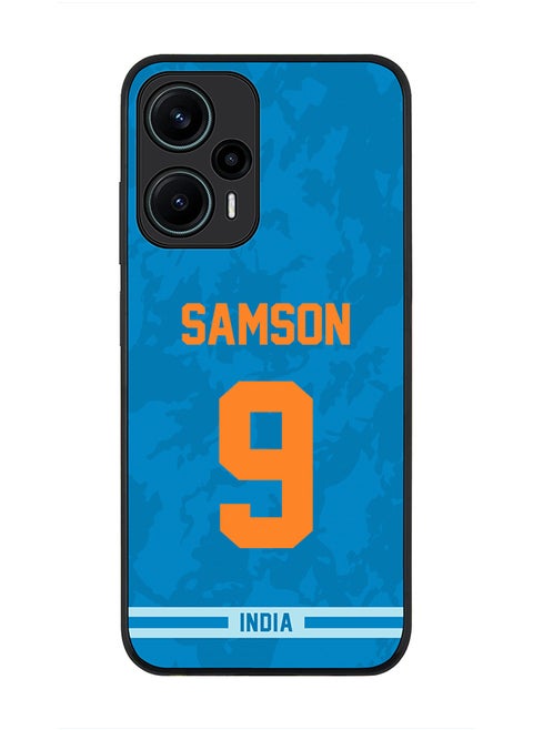 Cover for Xiaomi Poco F5 5G / Redmi Note 12 Turbo 5G Case , Rugged Black Slim fit Protective Phone Cases, Player Name - Sanju Samson, Jersey Number- 9