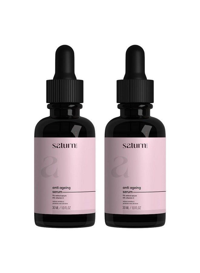 ساترن باي چي اتش سي مصل مضاد للشيخوخة مع 1% ريتينول مصل الوجه الليلي مع فيتامين C نياسيناميد وحمض الهيالورونيك لتقليل الخطوط الدقيقة والتجاعيد للنساء 30 مل (عبوة من قطعتين) - Image 1