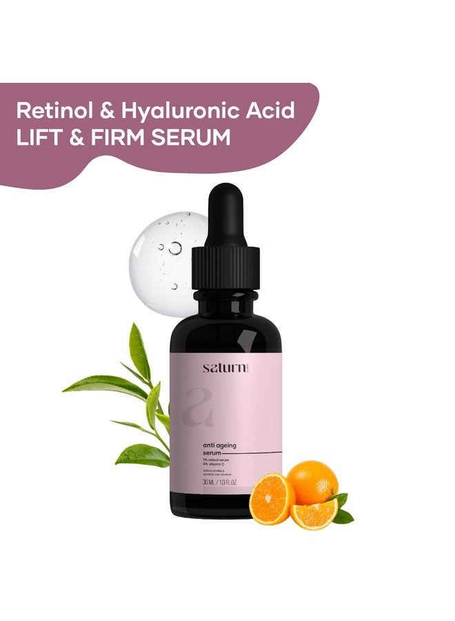 ساترن باي چي اتش سي مصل مضاد للشيخوخة مع 1% ريتينول مصل الوجه الليلي مع فيتامين C نياسيناميد وحمض الهيالورونيك لتقليل الخطوط الدقيقة والتجاعيد للنساء 30 مل (عبوة من قطعتين) - Image 2