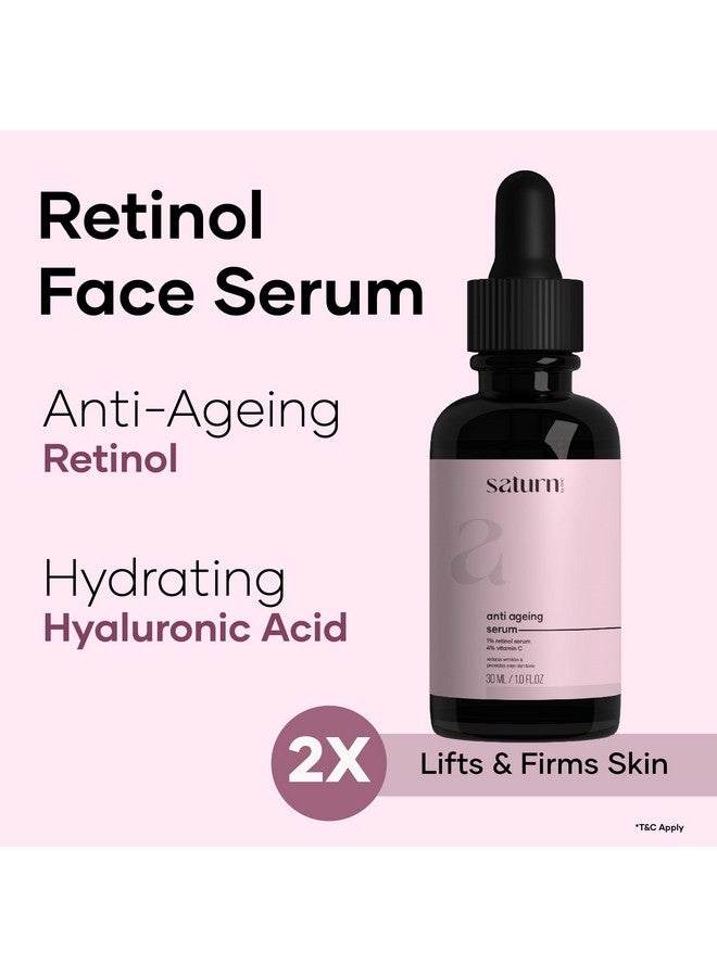 ساترن باي چي اتش سي مصل مضاد للشيخوخة مع 1% ريتينول مصل الوجه الليلي مع فيتامين C نياسيناميد وحمض الهيالورونيك لتقليل الخطوط الدقيقة والتجاعيد للنساء 30 مل (عبوة من قطعتين) - Image 4