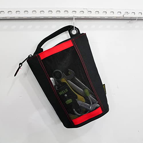 MELOTOUGH Zipper Tool Pouch Zipper small tool bag -Fastener bag with Mesh Window and Hanging Grommets (3, Red) … - Image 5
