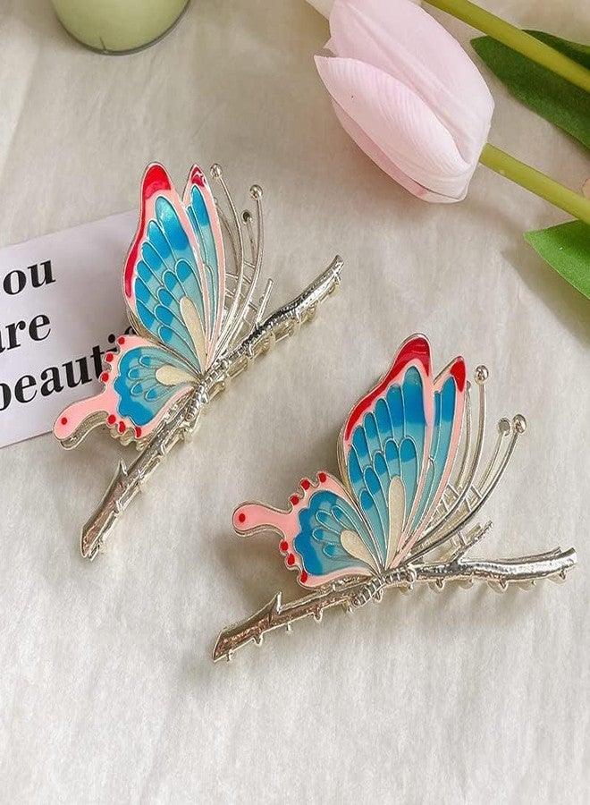 glimm multicolor butterfly hair claw clip - perfect for thick & long hair, fashionable jaw clip for women & girls - set of 1 - Image 5