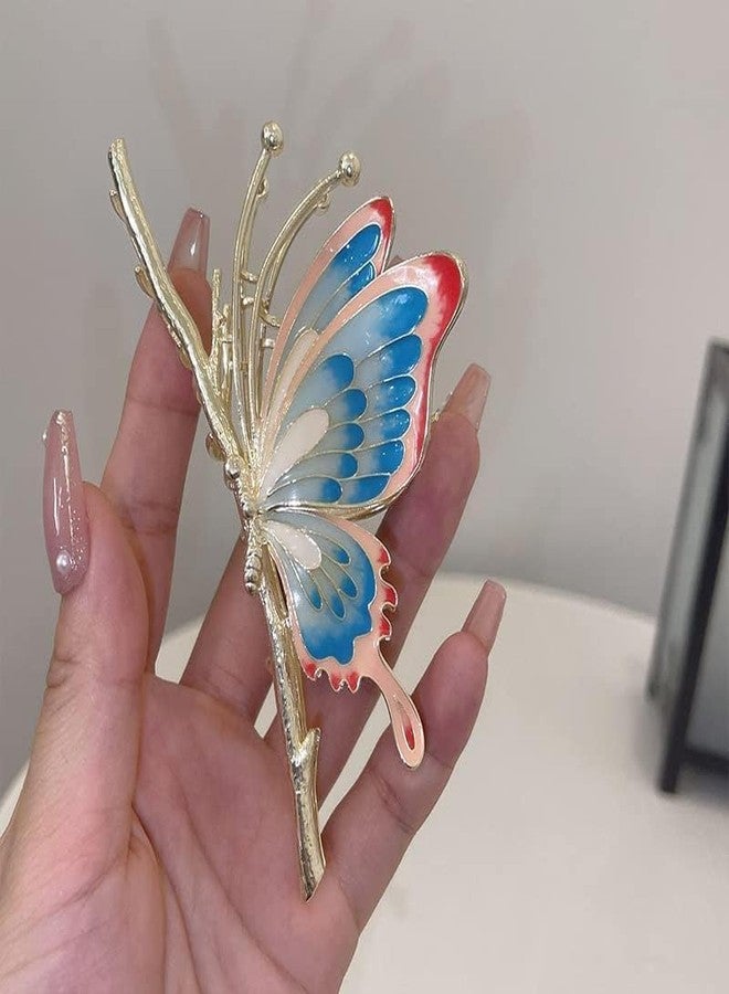 glimm multicolor butterfly hair claw clip - perfect for thick & long hair, fashionable jaw clip for women & girls - set of 1 - Image 3