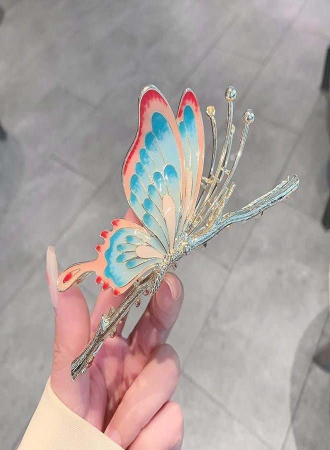 glimm multicolor butterfly hair claw clip - perfect for thick & long hair, fashionable jaw clip for women & girls - set of 1 - Image 4