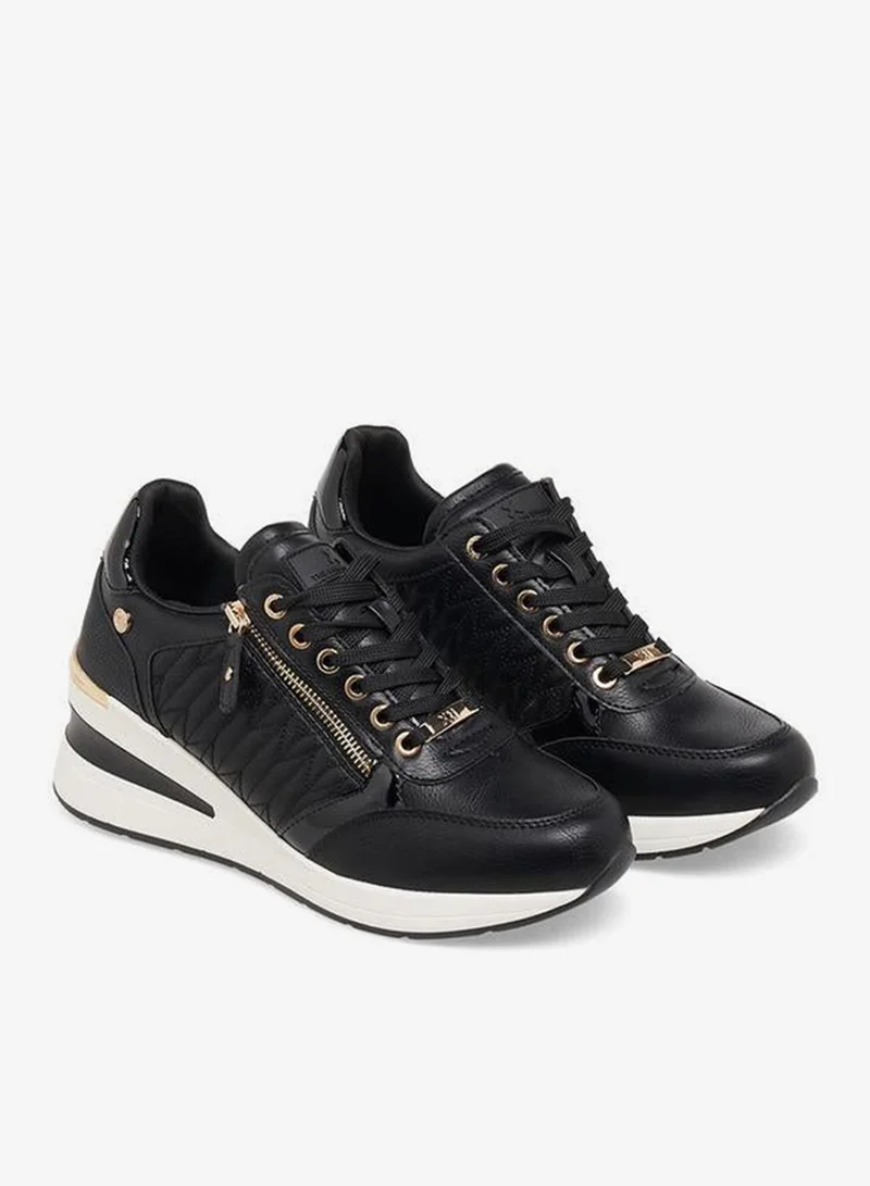 Women Panelled Wedge Heel Ankle Sneakers