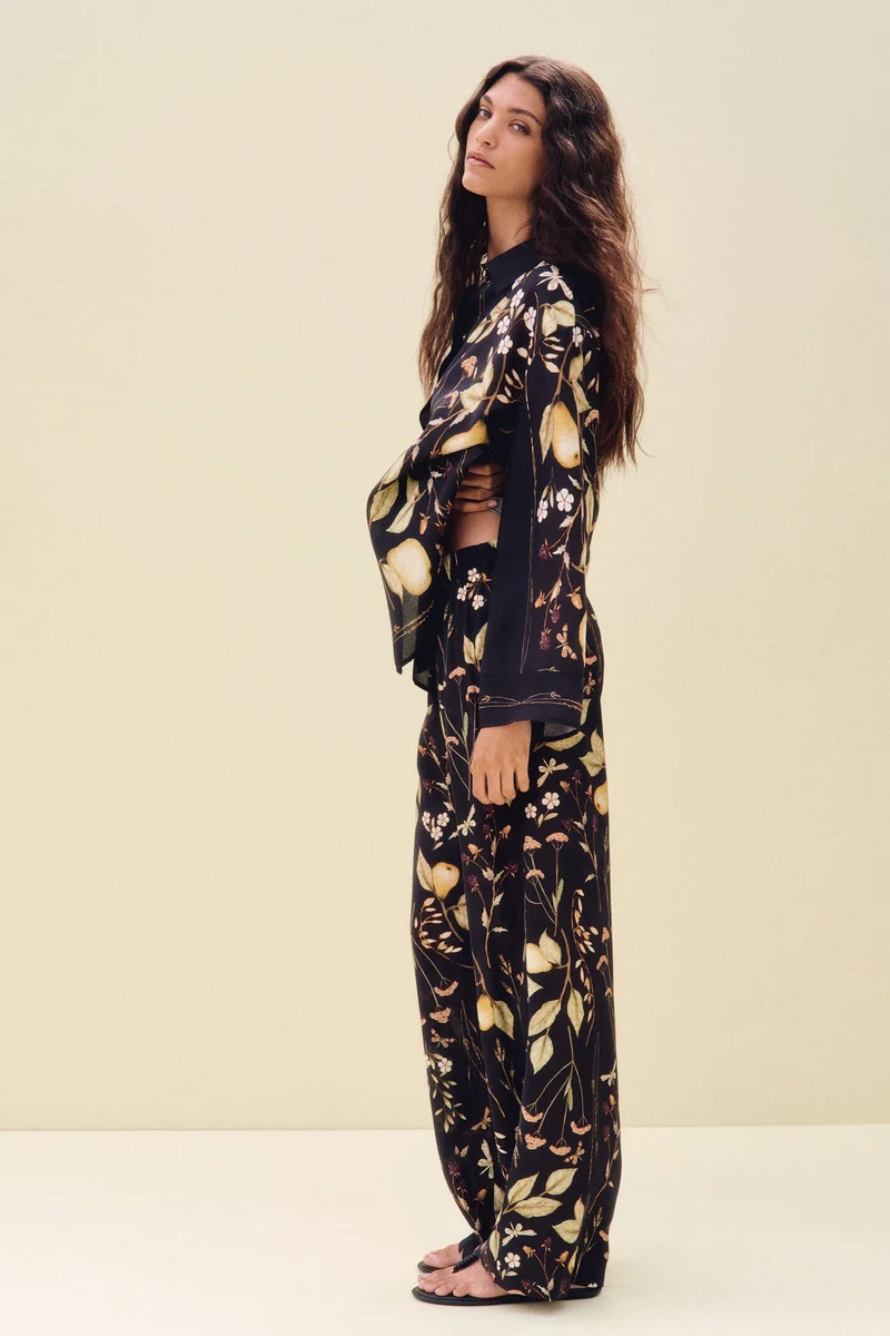 اتش اند ام بنطلون بساق مستقيمة سهل الارتداء