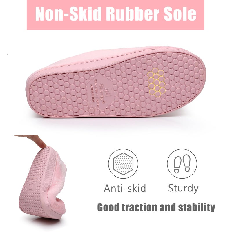 Git-up Women Diabetic Slippers Arthritis Edema Memory Foam Closed Toed Slippers, Pink, 7 D(M) US - Image 5