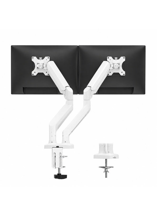 Dual Monitor Arm Stand with Quick Installation, Gas Spring Mechanical Arm for 17-32 Inch Monitors, Heavy Duty 2-10KG Adjustable Double Screen Desk Mount, Aluminum Alloy Holder for Office Gaming Workspace - Image 1