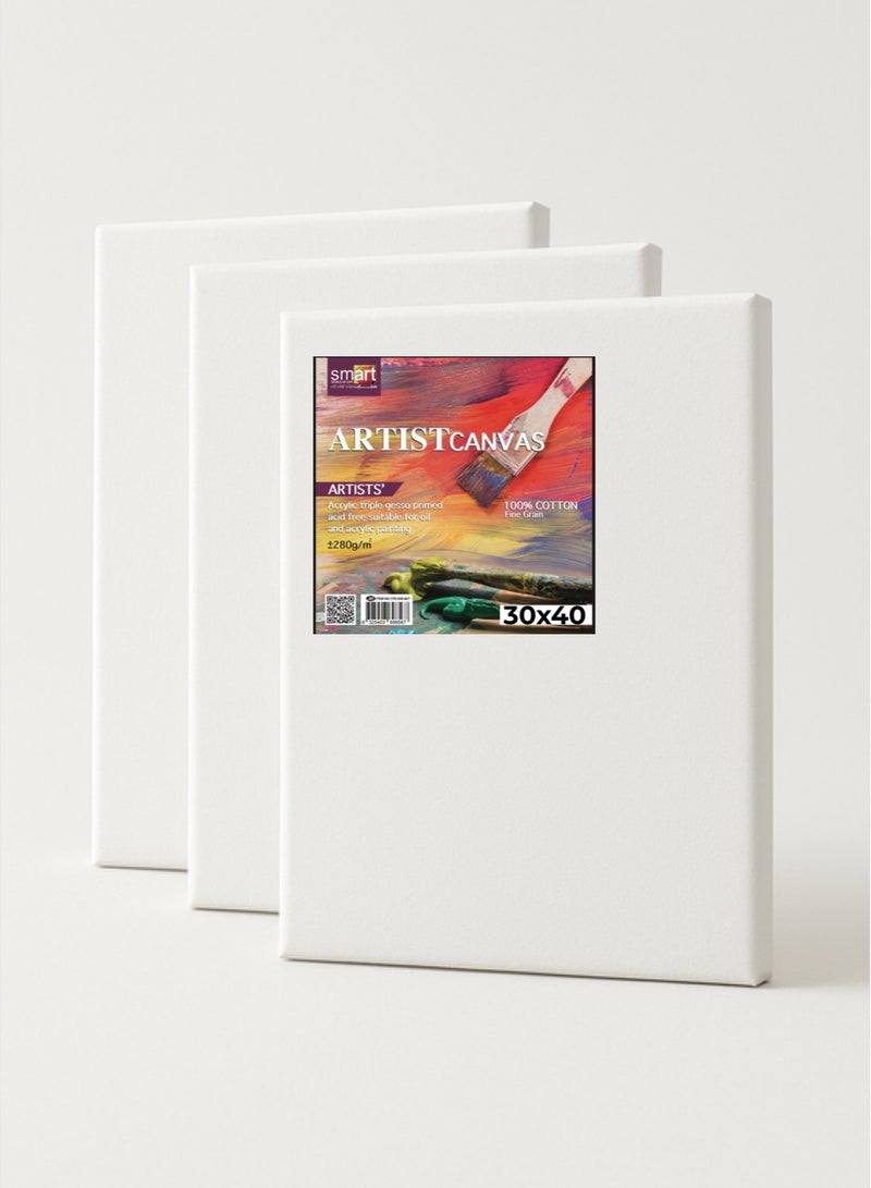 Smart 3 Pcs Painting Canvas 30x40 cm By Smart World of Art