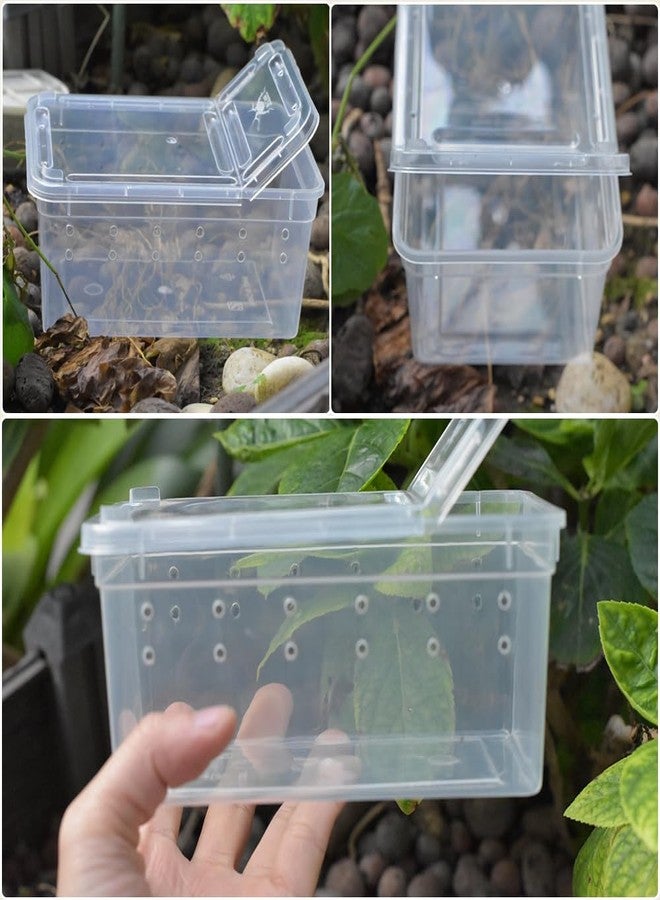 JOBEDE 10 Pcs Reptile Feeding Boxs, Plastic Spider Terrariums Breeding Box Feeder Insect Container Feeding Box for Small Reptile Bearded Dragon Lizard Spider Gecko Scorpion 5.9 x 3.9 x 2.5 in - Image 3