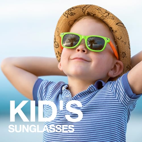 RIVBOS Kids Sunglasses Polarized UV Protection Flexible Rubber Glasses Shades with Strap for Boys Girls Age 3-10 RBK004-2 Green - Image 2