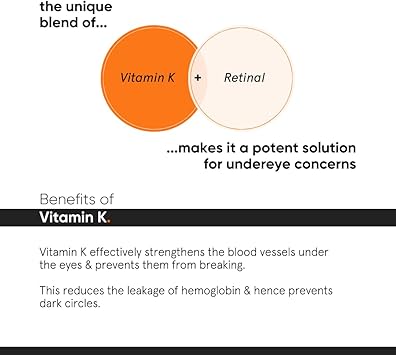 Minimalist Vitamin K Retinal 01 Under Eye Cream Reduces Dark Circles Fine Lines With Caffeine for Puffiness For Women Men 14 gm - Image 2