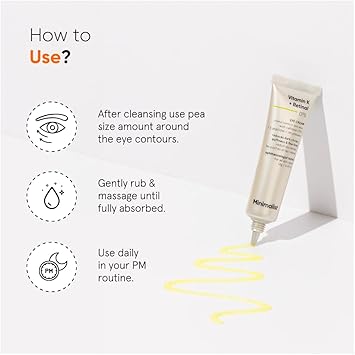 Minimalist Vitamin K Retinal 01 Under Eye Cream Reduces Dark Circles Fine Lines With Caffeine for Puffiness For Women Men 14 gm - Image 4