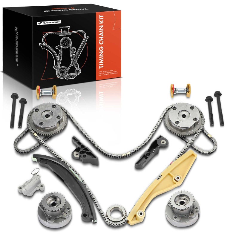 APremium 15PCS Engine Timing Chain Kit WSprocket Tensioner Guide Compatible with Ford F150 Explorer Edge Transit Mustang Taurus Flex Lincoln MKZ MKX MKS Continental 6Cyl 35L 37L