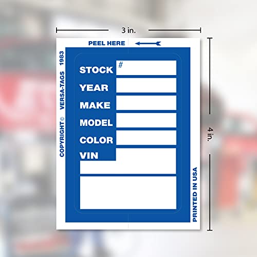 Versa-Tags Versa Tags Kleer-bak Stock Stickers (100 Stickers, Blue) - Image 2