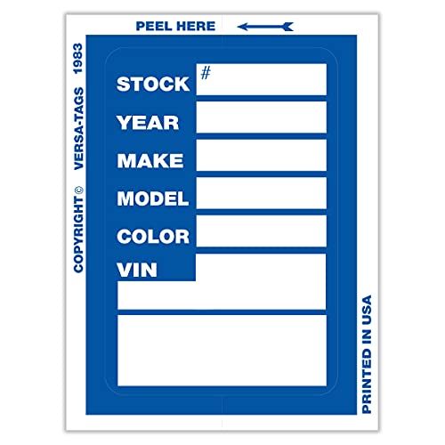 Versa-Tags Versa Tags Kleer-bak Stock Stickers (100 Stickers, Blue) - Image 1
