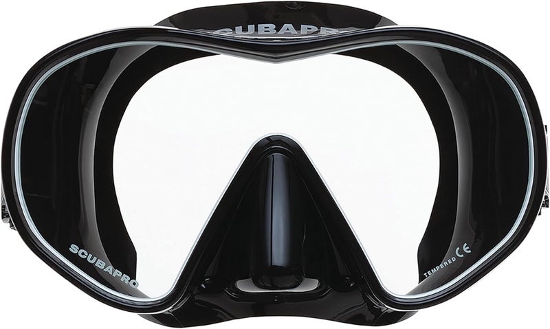 SCUBAPRO Solo Scuba Snorkeling Dive Mask - Black/White - Image 1