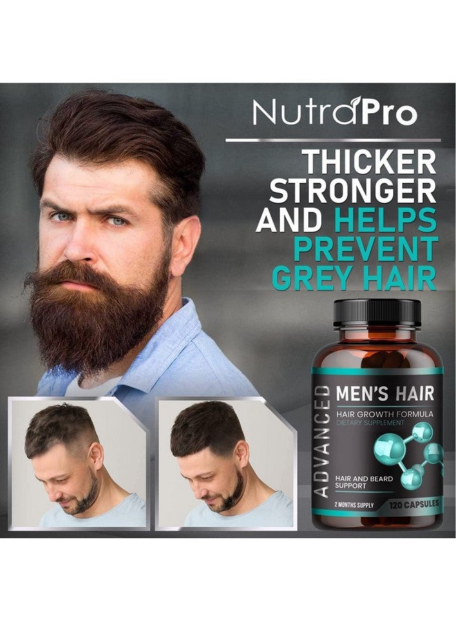 NutraPro Hair Growth Vitamins For Men - Anti Hair Loss Pills. Regrow Hair & Beard Growth Supplement For Volumize, Thicker Hair.Stop Hair Loss And Thinning Hair With Biotin & Saw Palmetto Hair Vitamins.120 Caps - Image 2