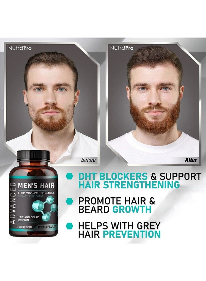 NutraPro Hair Growth Vitamins For Men - Anti Hair Loss Pills. Regrow Hair & Beard Growth Supplement For Volumize, Thicker Hair.Stop Hair Loss And Thinning Hair With Biotin & Saw Palmetto Hair Vitamins.120 Caps - Image 3