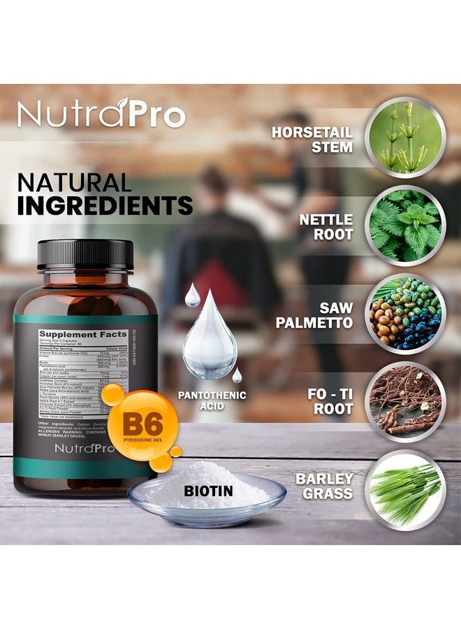 NutraPro Hair Growth Vitamins For Men - Anti Hair Loss Pills. Regrow Hair & Beard Growth Supplement For Volumize, Thicker Hair.Stop Hair Loss And Thinning Hair With Biotin & Saw Palmetto Hair Vitamins.120 Caps - Image 5