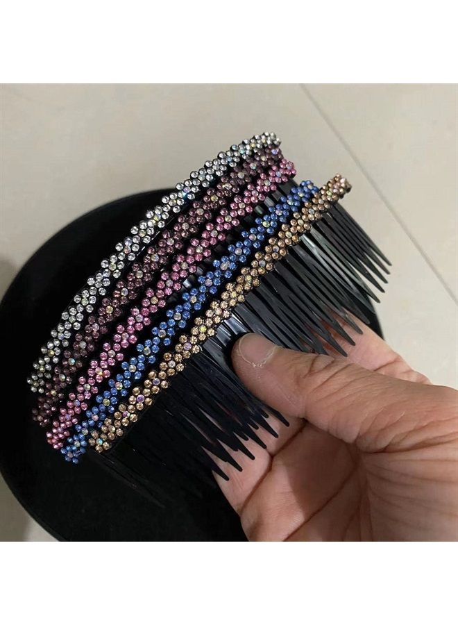Aoxmas 5pcs 24 Teeth Hair Comb Clip Clamp for Lady Girls Hair Combs Rhinestone Hair Side Combs 4.72" - Image 4