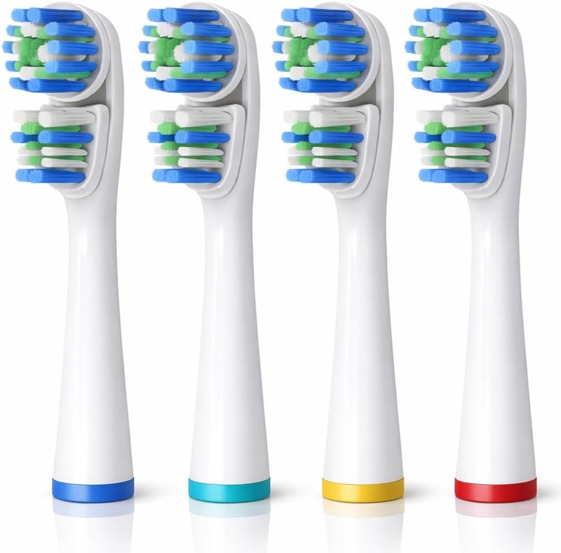 ألابينا رؤوس فرشاة ألاينا البديلة المتوافقة مع OralB Braun - أفضل تنظيف مزدوج، عبوة من 4 رؤوس فرشاة أسنان كهربائية بديلة - لـ Oral B Pro، 1000، 8000، 9000، للبالغين، الأطفال، Vitality، Dual Plus! - Image 1