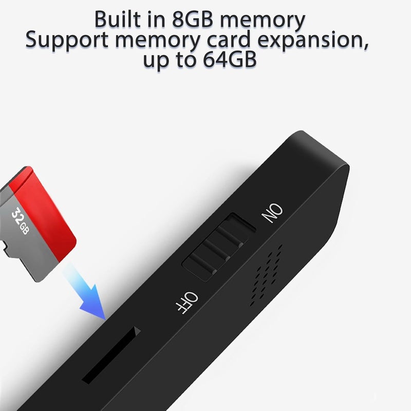 Denash مشغل MP3 من Denash، مشغل MP3 من نوع محرك أقراص USB، ذاكرة 8 جيجابايت قابلة للتوسعة حتى 64 جيجابايت يدعم OTG وصوت HiFi بدون فقدان (أسود) - Image 5