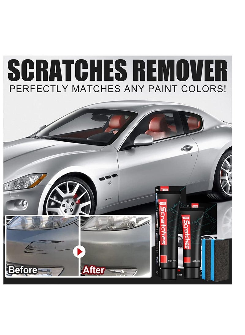 Car Scratch Removal Kit, 2Pcs Car Scratch Repair Kit, Car Paint Scratch Repair Agent, Car Scratch Remover, Grinding Polishing Restorer Paste with Sponge, Erase Car Scratches (60ML) - Image 4