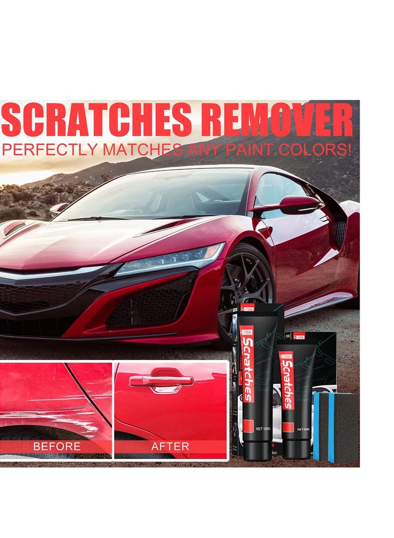Car Scratch Removal Kit, 2Pcs Car Scratch Repair Kit, Car Paint Scratch Repair Agent, Car Scratch Remover, Grinding Polishing Restorer Paste with Sponge, Erase Car Scratches (60ML) - Image 5