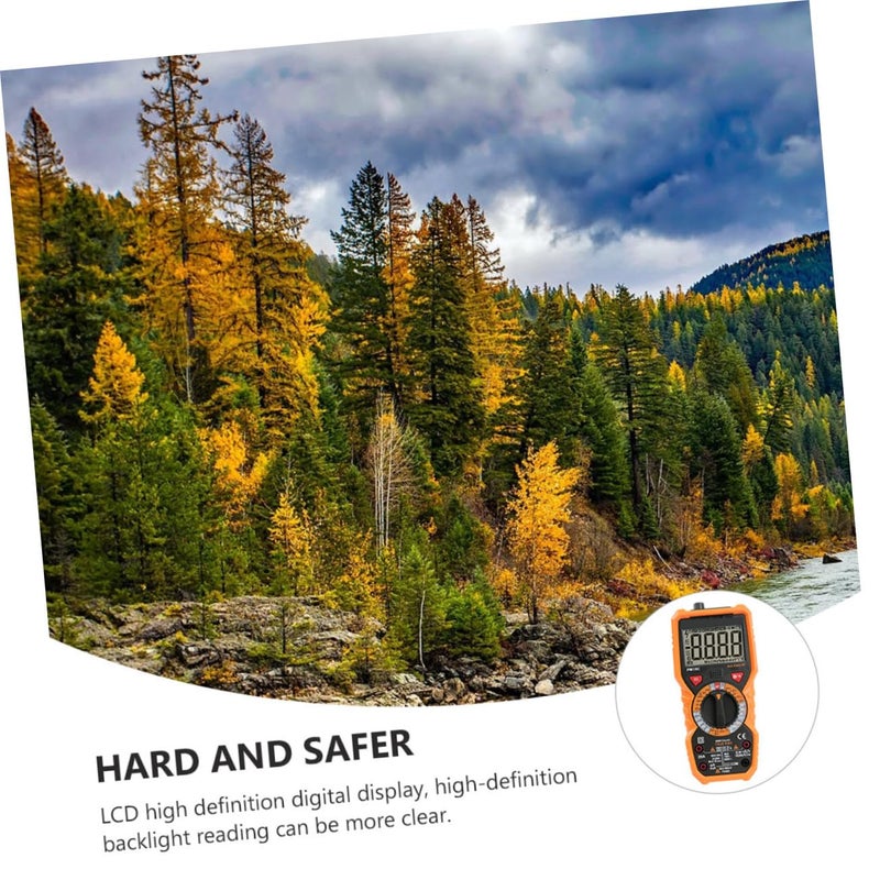 مقياس متعدد رقمي باختيار المدى التلقائي لاختبار الجهد بشاشة LCD مضاءة خلفياً وتصميم مضاد للاحتراق - Image 5