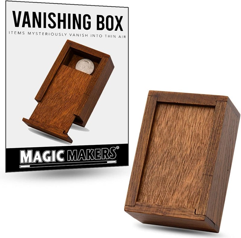 Magic Makers Wooden Vanishing Box for Magic Tricks - Disappear Coins and Rings - Image 2